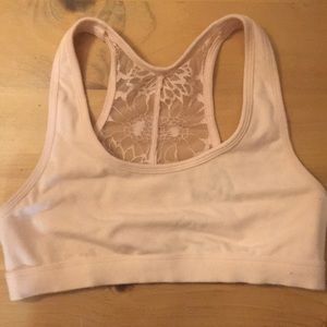 Pink Lacey sports bra